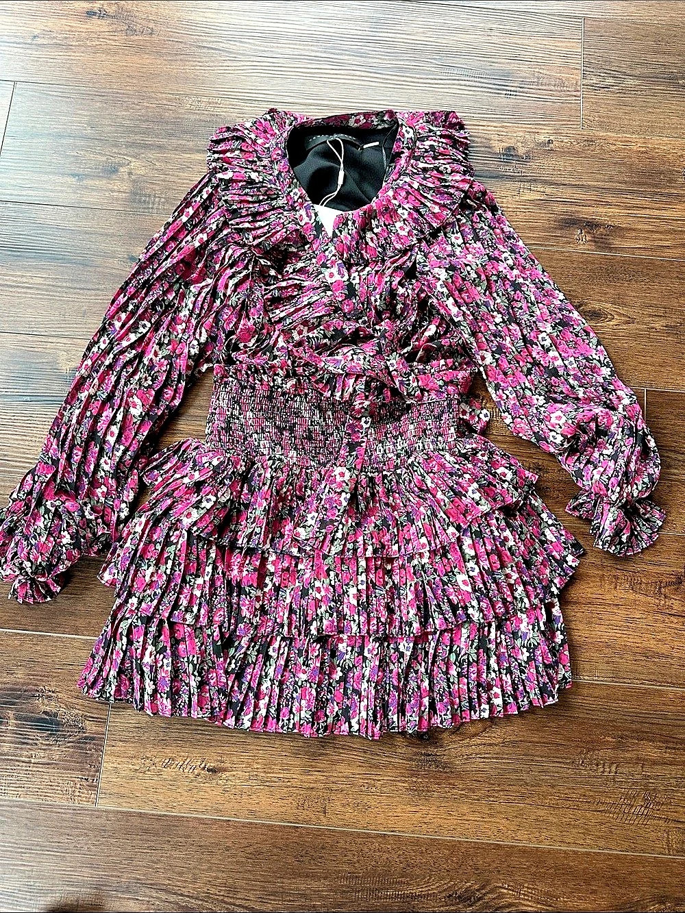 Endless Rose Floral Mini skirt and top set in Pink & Black NWT.
